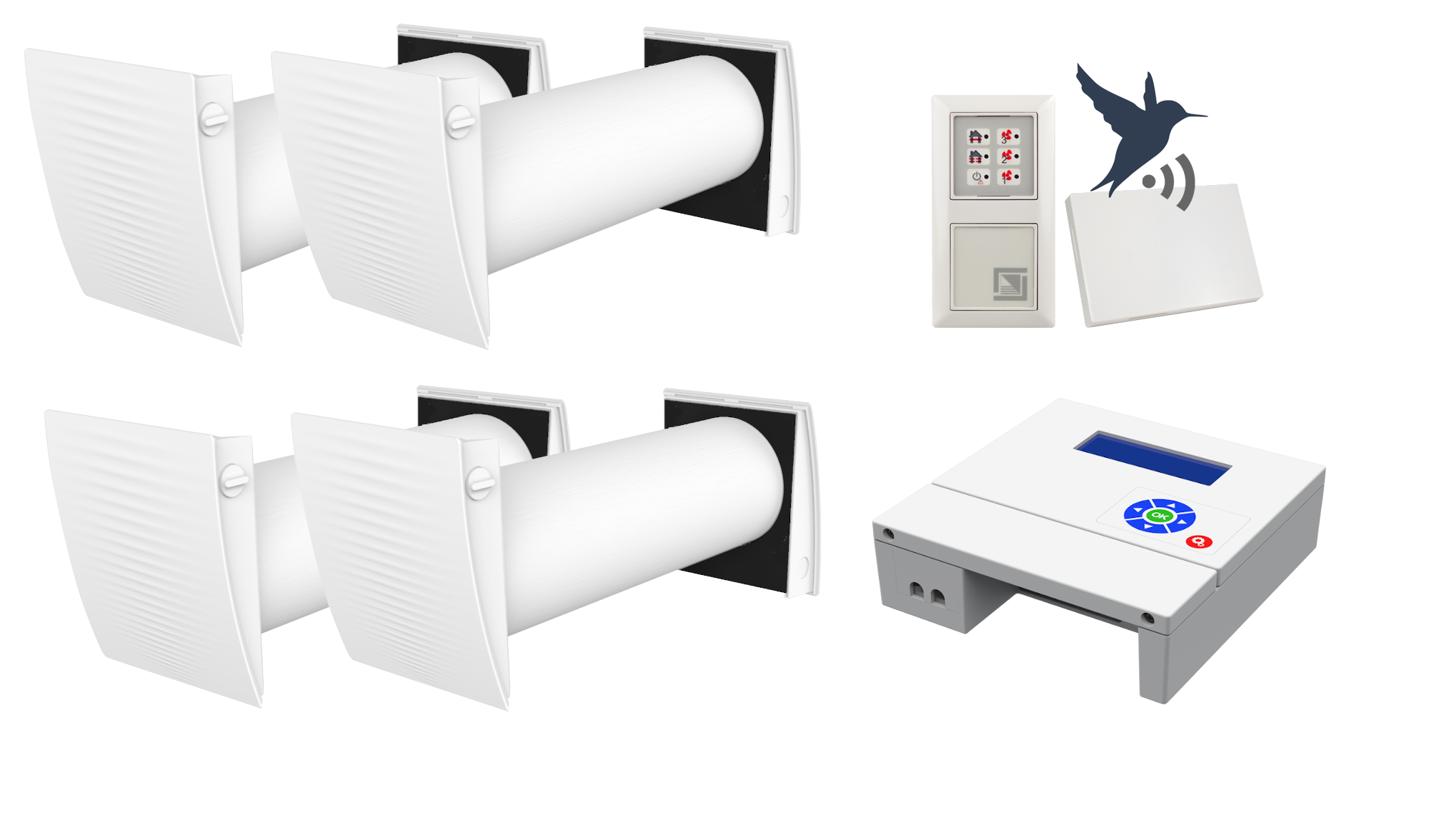 Radon low energy 80- Baupaket Radon-Lüftung mit Wärmerückgewinnung 80m²