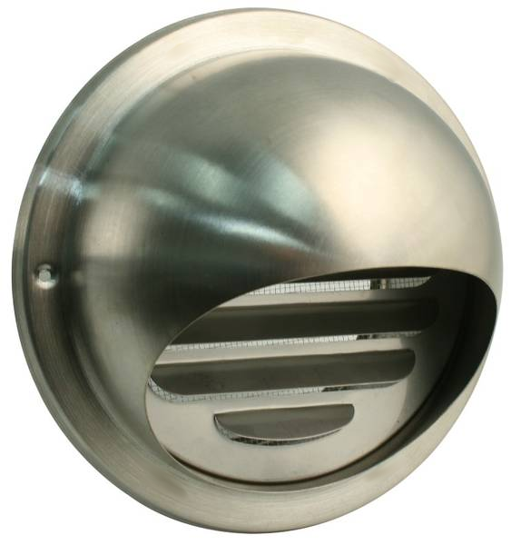 Edelstahl Ablufthaube mit Stutzen Ø 150 mm mit Vogelgitter